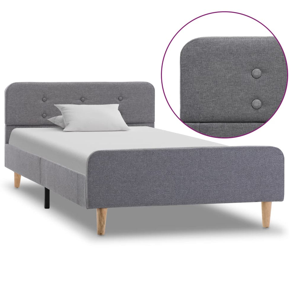 vidaXL Bed Frame Light Gray Fabric 100x200 cm