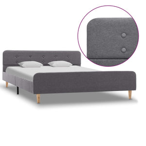 vidaXL Bed Frame Light Gray Fabric 140x200 cm