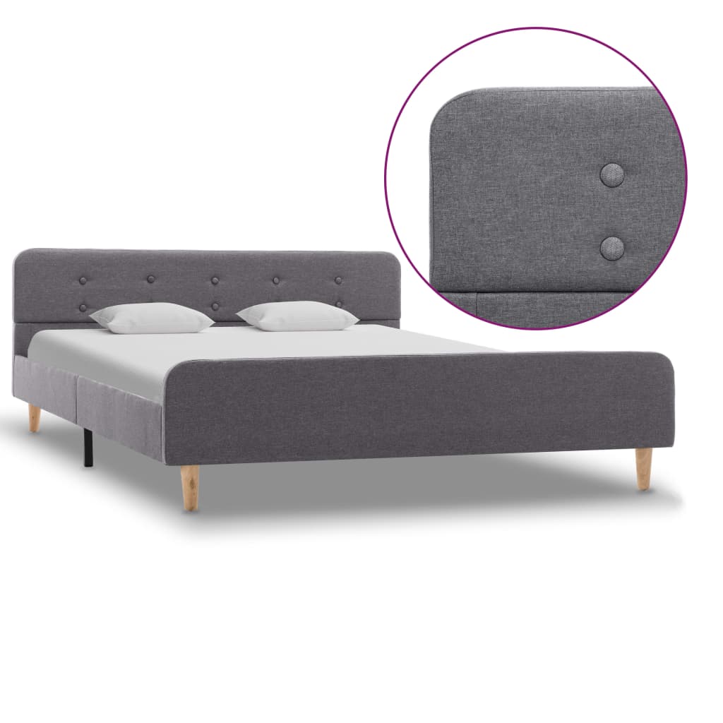 vidaXL Bed Frame Light Gray Fabric 140x200 cm