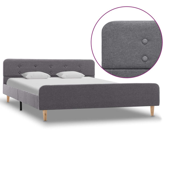 vidaXL Bed Frame Light Gray Fabric 140x200 cm