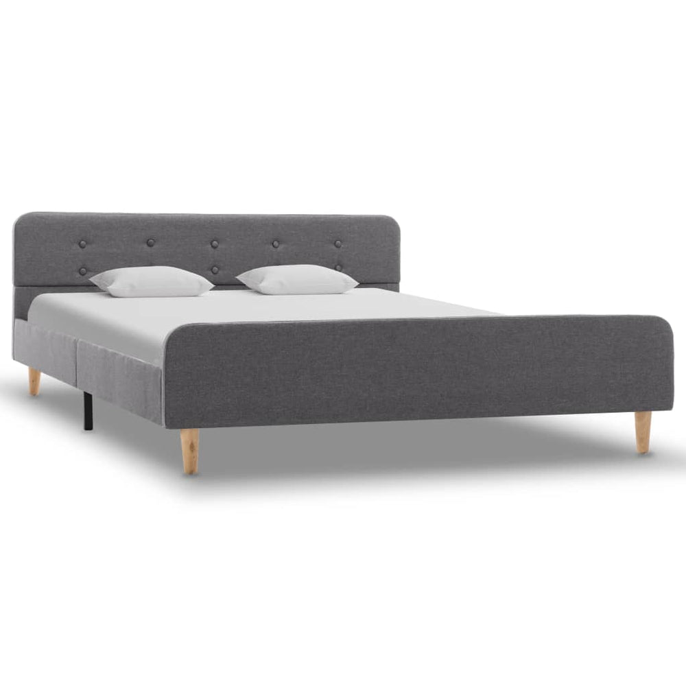 vidaXL Bed Frame Light Gray Fabric 140x200 cm