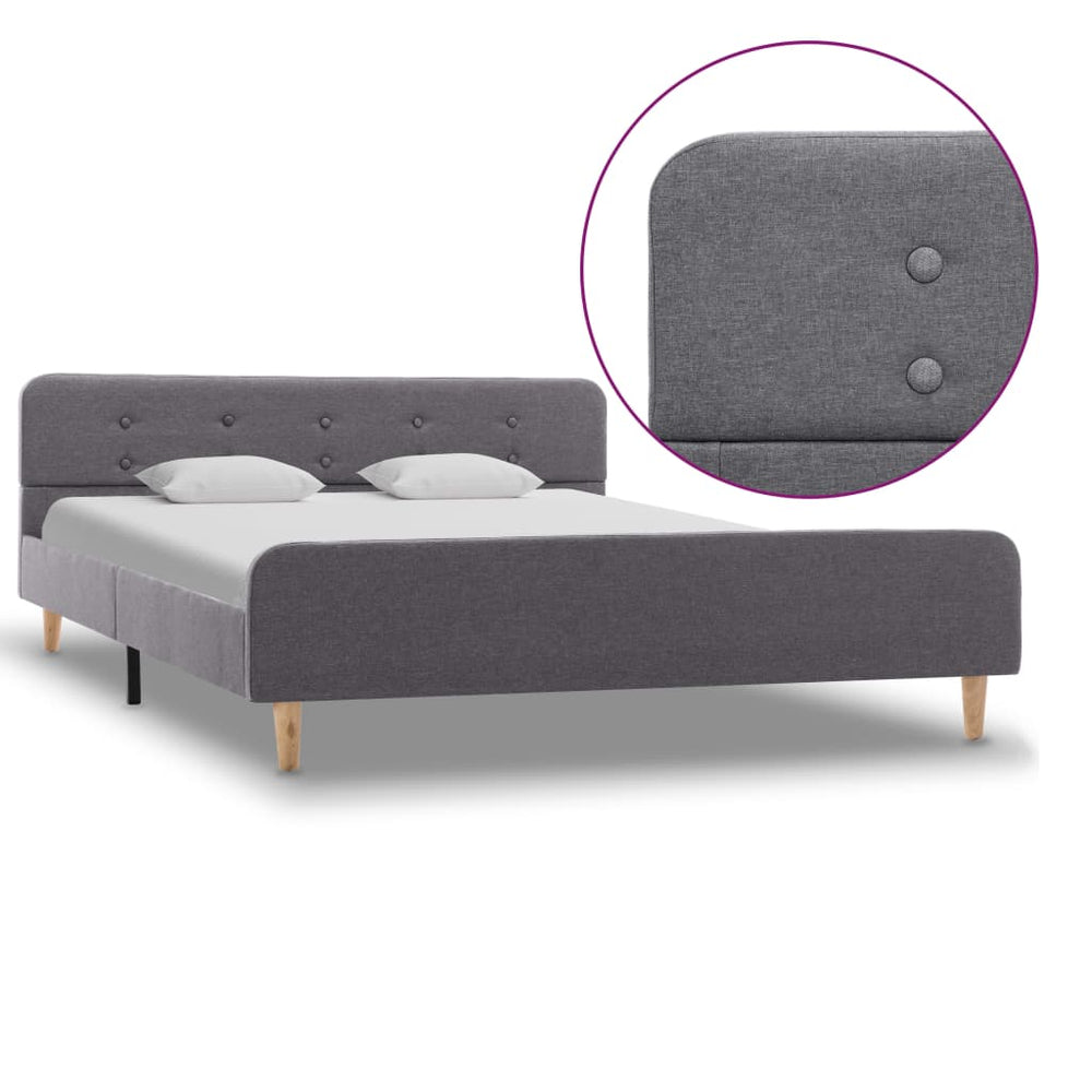 vidaXL Bed Frame Light Gray Fabric 160x200 cm