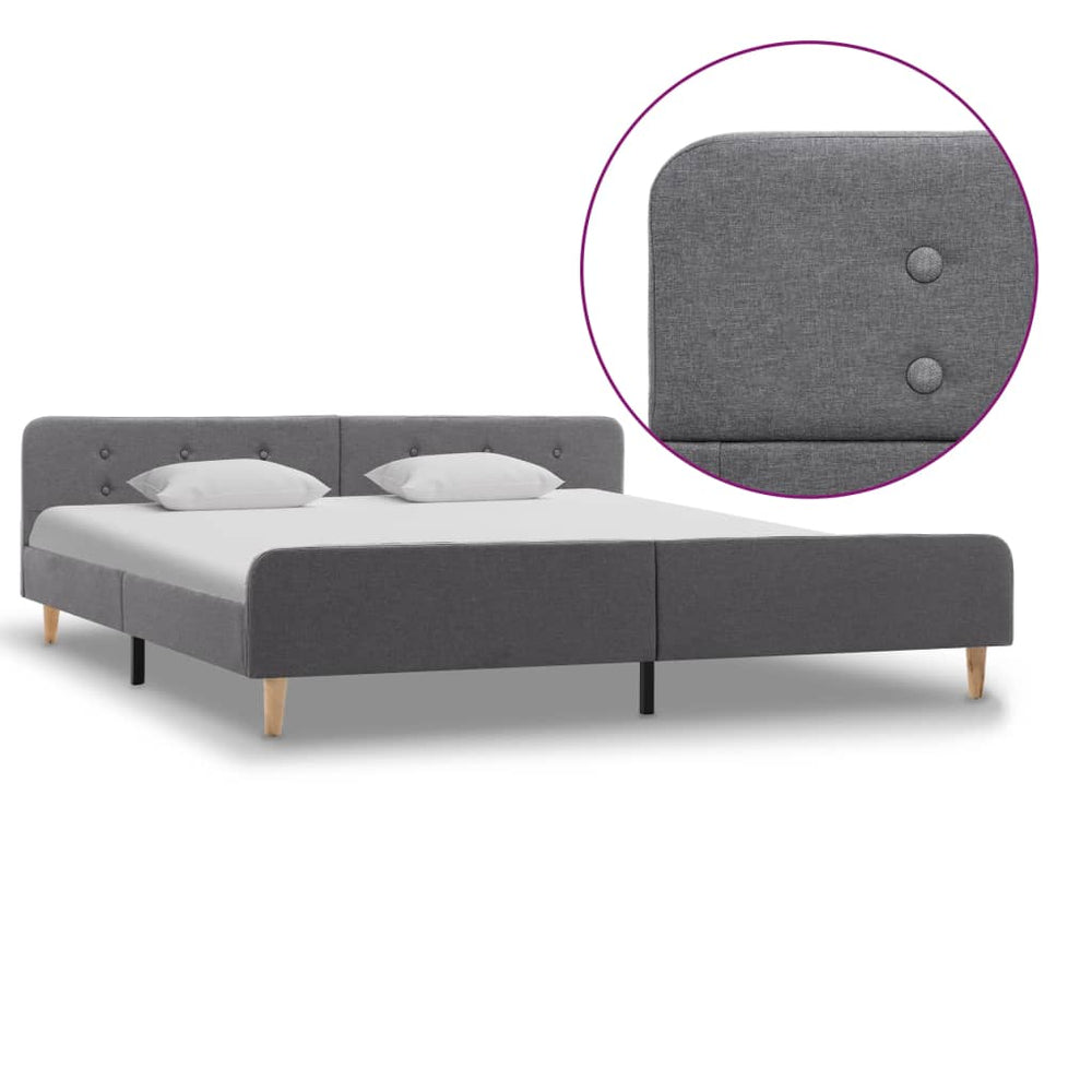 vidaXL Bed Frame Light Grey Fabric 180x200 cm