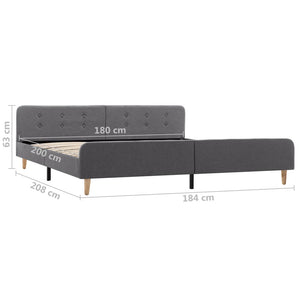 vidaXL Bed Frame Light Grey Fabric 180x200 cm