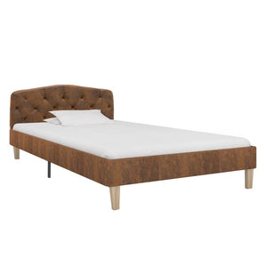 vidaXL Bed Frame Brown Suede Look 90x200 cm