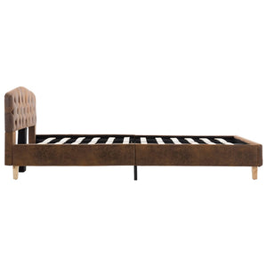 vidaXL Bed Frame Brown Suede Look 120x200 cm