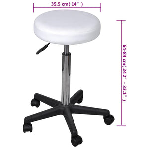 vidaXL Office Stools 2 pcs White 35.5x84 cm Faux Leather