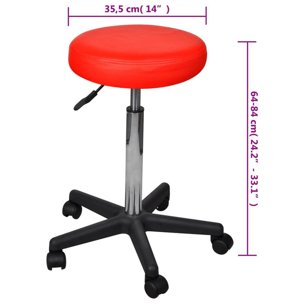 vidaXL Office Stools 2 pcs Red 35.5x84 cm Faux Leather