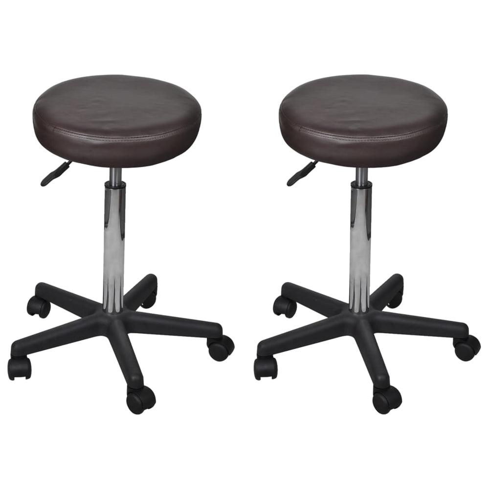 vidaXL Office Stools 2 pcs Brown 35.5x84 cm Faux Leather