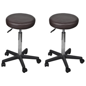 vidaXL Office Stools 2 pcs Brown 35.5x84 cm Faux Leather
