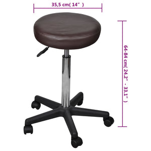 vidaXL Office Stools 2 pcs Brown 35.5x84 cm Faux Leather