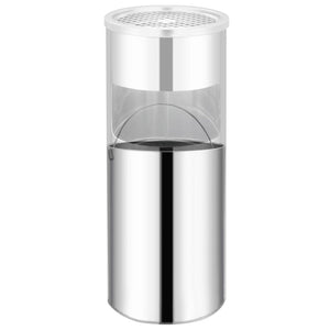 vidaXL Litter Bin with Ashtray Hotel 30 L Stainless Steel