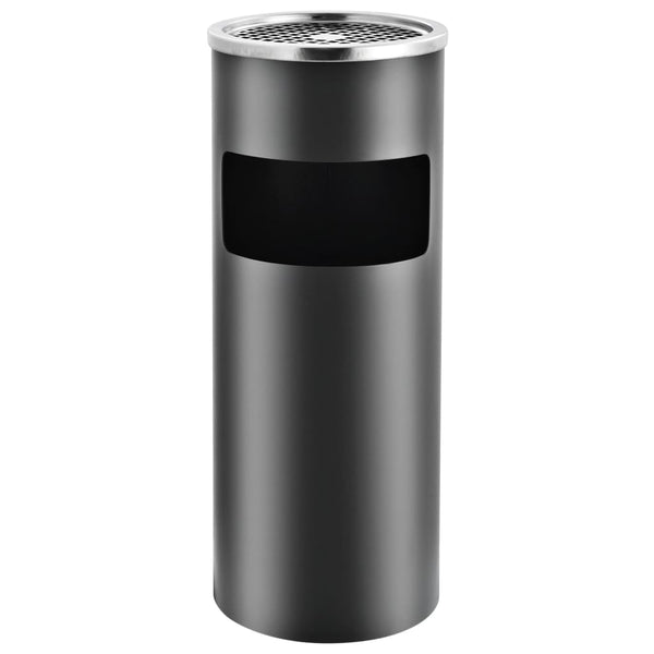 vidaXL Standing Ashtray 30 L Steel Grey