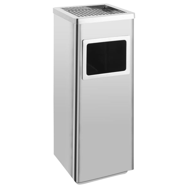 vidaXL Hotel Bin with Ashtray 36 L Stainless Steel