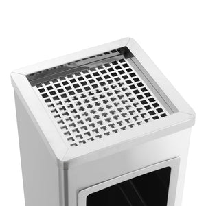 vidaXL Hotel Bin with Ashtray 36 L Stainless Steel