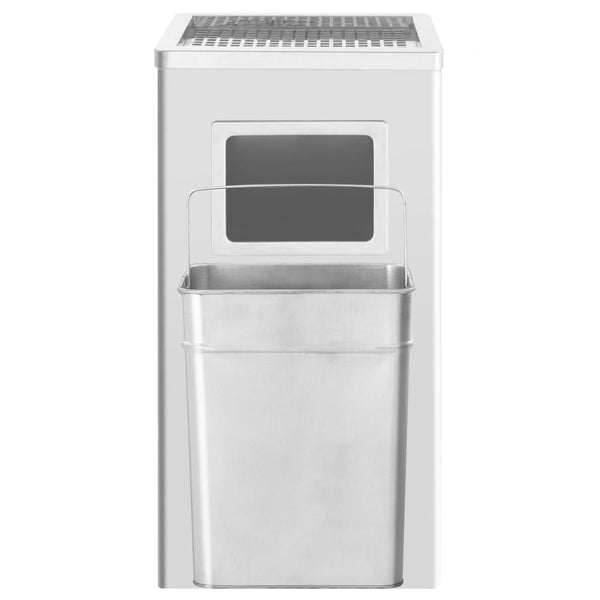 vidaXL Waste Bin with Ashtray Hotel 45 L Stainless Steel