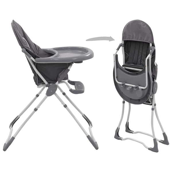 vidaXL Baby Highchair Grey and White