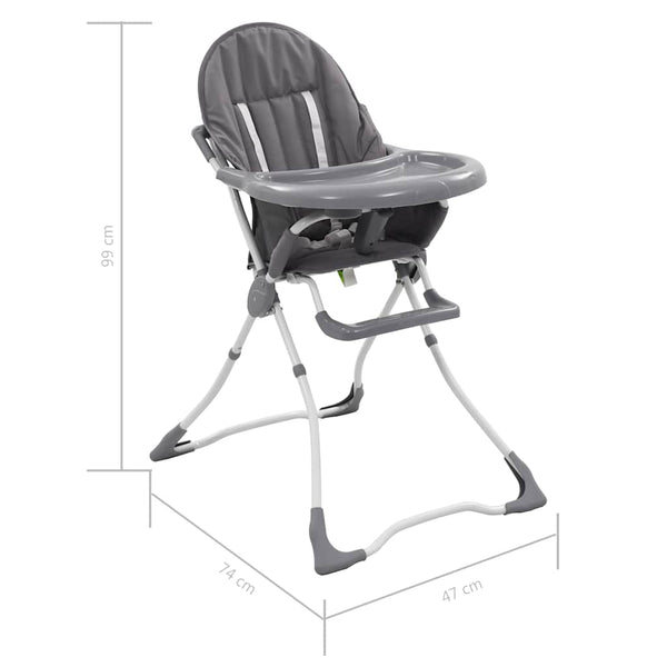 vidaXL Baby Highchair Grey and White