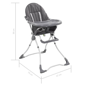 vidaXL Baby Highchair Grey and White