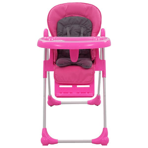vidaXL Baby High Chair Pink and Grey