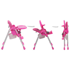 vidaXL Baby High Chair Pink and Grey