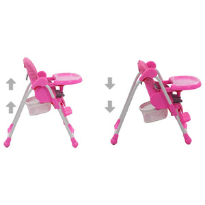 vidaXL Baby High Chair Pink and Grey