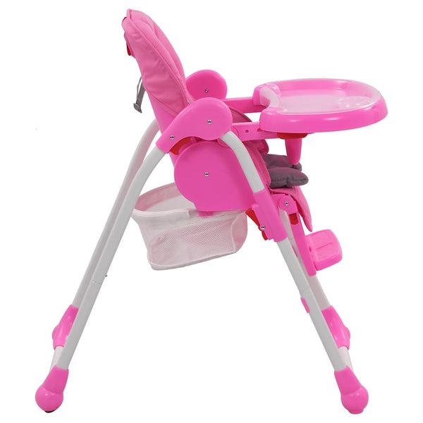 vidaXL Baby High Chair Pink and Grey