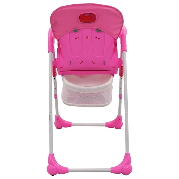 vidaXL Baby High Chair Pink and Grey