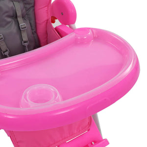 vidaXL Baby High Chair Pink and Grey
