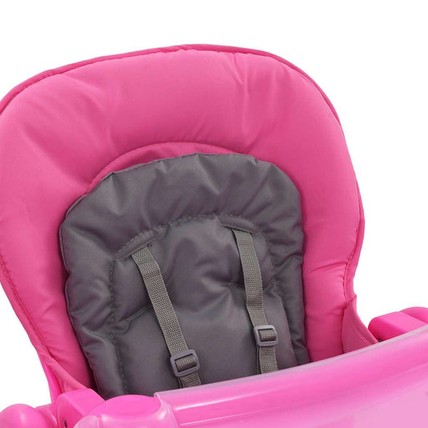 vidaXL Baby High Chair Pink and Grey