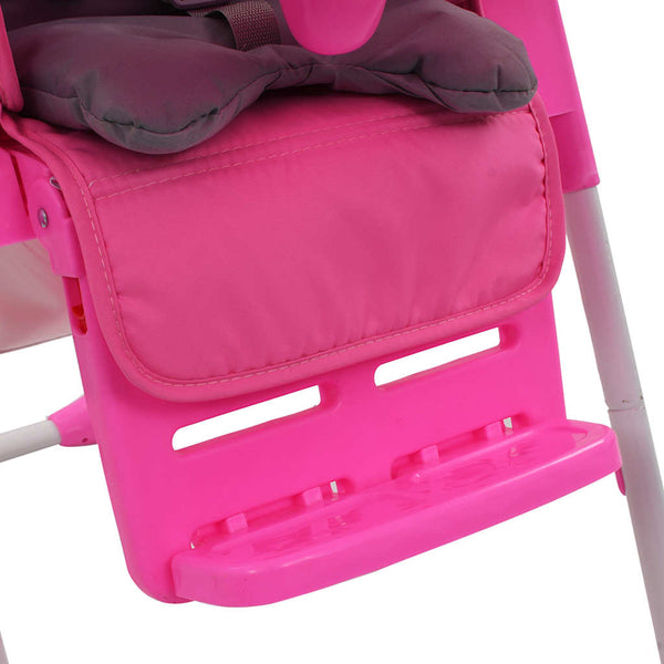 vidaXL Baby High Chair Pink and Grey