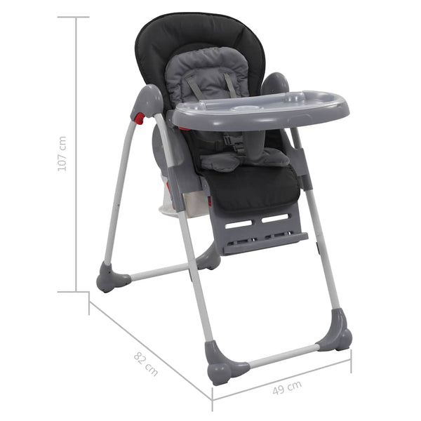 vidaXL Baby High Chair Grey