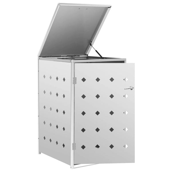 vidaXL Wheelie Bin Shed for 1 Bin 240 L Stainless Steel