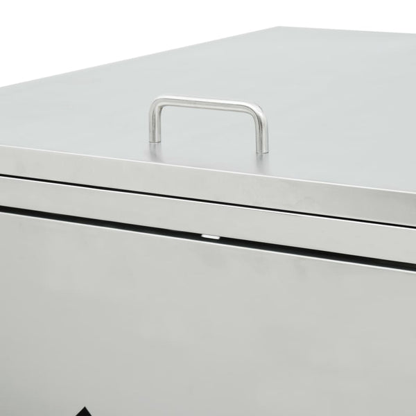 vidaXL Wheelie Bin Shed for 1 Bin 240 L Stainless Steel