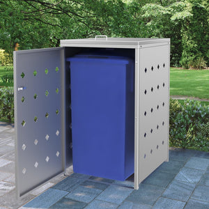 vidaXL Wheelie Bin Shed for 1 Bin 240 L Stainless Steel