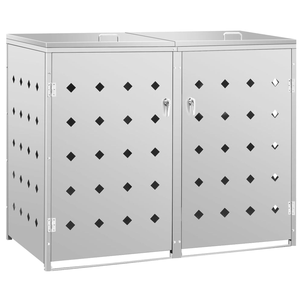 vidaXL Dustbin Shed for 2 Bins 240 L Stainless Steel