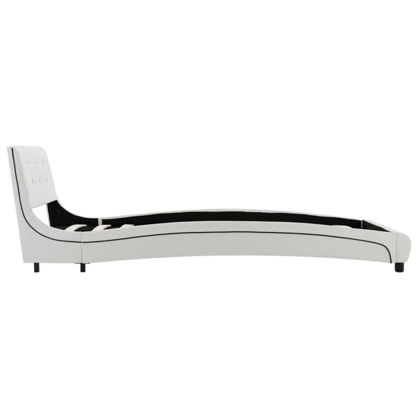 vidaXL Bed with Memory Foam Mattress White Faux Leather 90x200 cm
