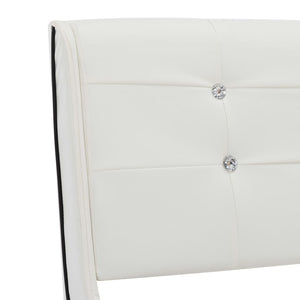 vidaXL Bed with Memory Foam Mattress White Faux Leather 90x200 cm