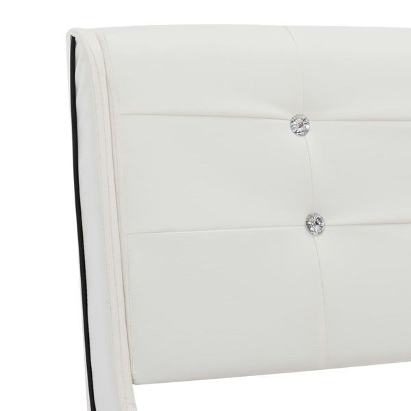 vidaXL Bed with Memory Foam Mattress White Faux Leather 90x200 cm
