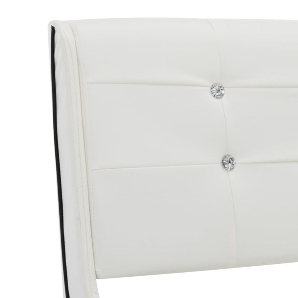 vidaXL Bed with Mattress White Faux Leather 90 x 200 cm