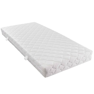vidaXL Bed with Mattress White Faux Leather 90 x 200 cm