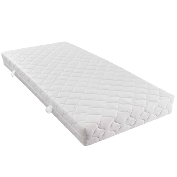 vidaXL Bed with Mattress White Faux Leather 90 x 200 cm