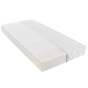 vidaXL Bed with Mattress White Faux Leather 90 x 200 cm