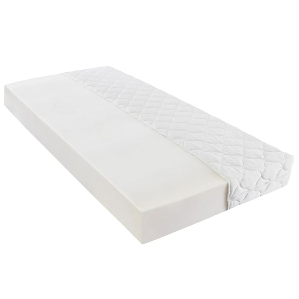 vidaXL Bed with Mattress White Faux Leather 90 x 200 cm