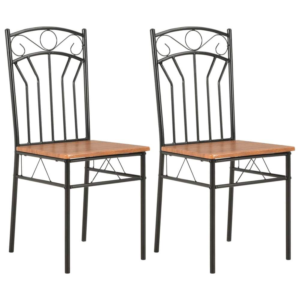 vidaXL Dining Chairs 2 pcs. Brown MDF