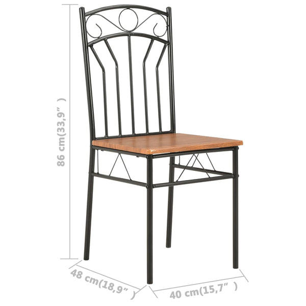 vidaXL Dining Chairs 2 pcs. Brown MDF