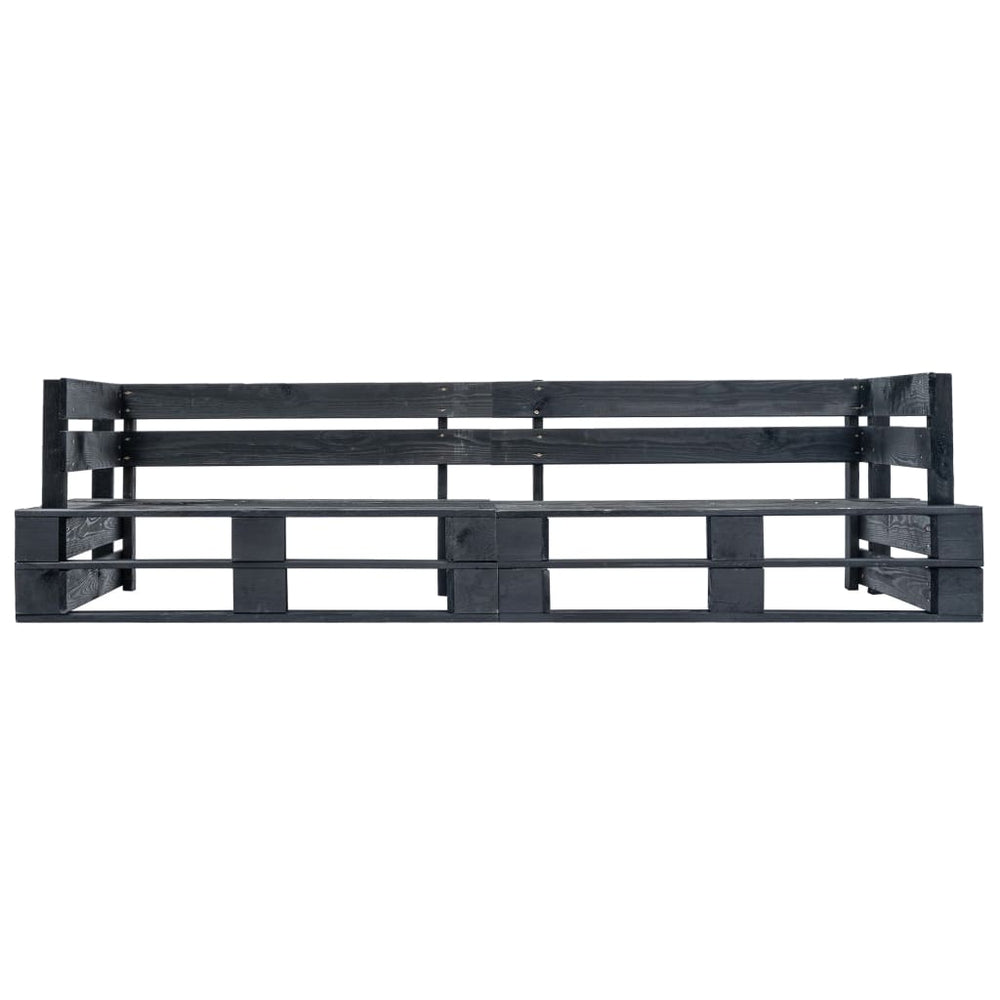 vidaXL 2-Seater Garden Pallet Sofa Black Wood