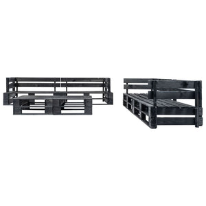 vidaXL 6-Piece Pallet Garden Lounge Set Black Wood