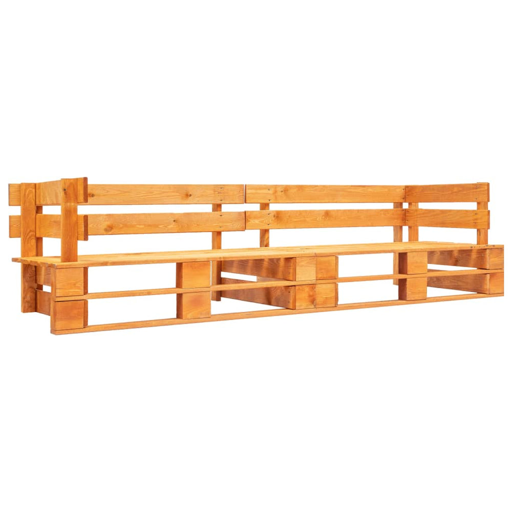 vidaXL Garden Pallet Sofa 2-Seater Honey Brown Wood