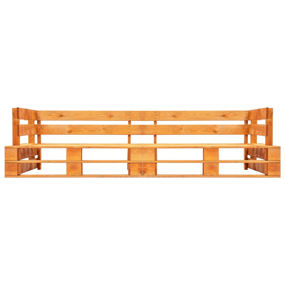vidaXL Garden Pallet Sofa 2-Seater Honey Brown Wood